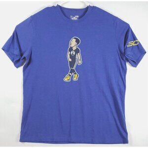 Under Armour Golden State Warriors Steph Curry 30 T-Shirt Men XL Blue Heatgear